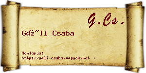 Gáli Csaba névjegykártya